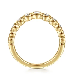 Online Gabriel & Co. 14K Yellow Gold Bezel 11 Stone Diamond Anniversary Band - 0.5 ct