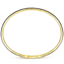 Online Gabriel & Co. 14K Yellow Gold Black Diamond Bangle