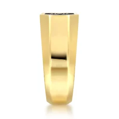Gabriel & Co. 14K Yellow Gold Black Diamond Pave Men's Ring in High Polish Finish