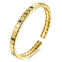 Outlet Gabriel & Co. 14K Yellow Gold Blue Sapphire Elongated Pyramid Bangle Bracelet