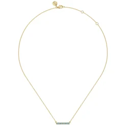 Gabriel & Co. 14K Yellow Gold Blue Topaz Bar Necklace