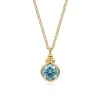 Online Gabriel & Co. 14K Yellow Gold Blue Topaz Bujukan Drop Pendant Necklace
