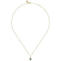 Online Gabriel & Co. 14K Yellow Gold Blue Topaz Bujukan Drop Pendant Necklace