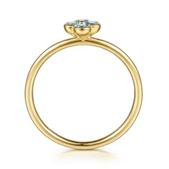 Discount Gabriel & Co. 14K Yellow Gold Blue Topaz Stackable Ring