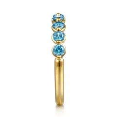Sale Gabriel & Co. 14K Yellow Gold Blue Topaz Stackable Ring