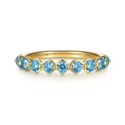 Sale Gabriel & Co. 14K Yellow Gold Blue Topaz Stackable Ring