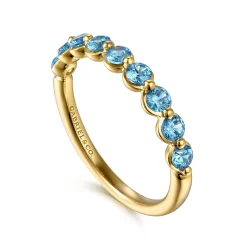 Sale Gabriel & Co. 14K Yellow Gold Blue Topaz Stackable Ring