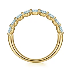 Sale Gabriel & Co. 14K Yellow Gold Blue Topaz Stackable Ring