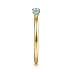Sale Gabriel & Co. 14K Yellow Gold Blue Topaz Stackable Ring