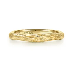 Sale Gabriel & Co. 14K Yellow Gold Brushed Textured Stackable Ring
