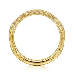 Sale Gabriel & Co. 14K Yellow Gold Brushed Textured Stackable Ring