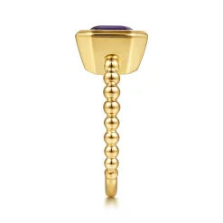 Sale Gabriel & Co. 14K Yellow Gold Bujukan and Amethyst Stackable Ring