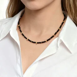 Clearance Gabriel & Co. 14K Yellow Gold Bujukan and Black Onyx Spike Station Bead Necklace