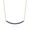 New Gabriel & Co. 14K Yellow Gold Bujukan and Blue Sapphire Bar Necklace