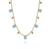 Sale Gabriel & Co. 14K Yellow Gold Bujukan and Blue Topaz Station Necklace