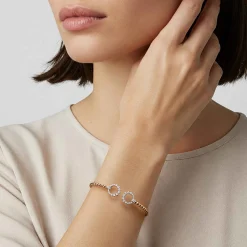 Discount Gabriel & Co. 14K Yellow Gold Bujukan and Diamond Circle Open Bangle Bracelet
