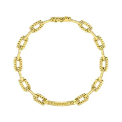 Outlet Gabriel & Co. 14K Yellow Gold Bujukan and Diamond Link Chain Bracelet