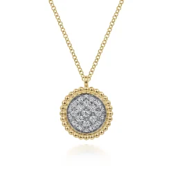 Online Gabriel & Co. 14K Yellow Gold Bujukan and Diamond Pave Pendant Necklace