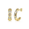 Outlet Gabriel & Co. 14K Yellow Gold Bujukan and Diamond Chevron J Hoop Earrings