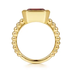 Outlet Gabriel & Co. 14K Yellow Gold Bujukan and Garnet Stackable Ring