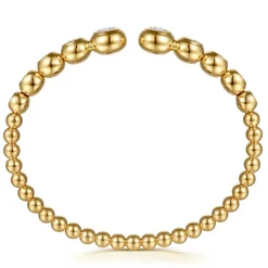 Outlet Gabriel & Co. 14K Yellow Gold Bujukan and Graduating Diamond Split Bangle Bracelet