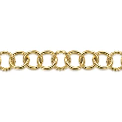 Online Gabriel & Co. 14K Yellow Gold Bujukan and Hollow Tube Link Chain Bracelet