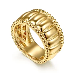 Sale Gabriel & Co. 14K Yellow Gold Bujukan and Scallop Cigar Band