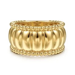 Sale Gabriel & Co. 14K Yellow Gold Bujukan and Scallop Cigar Band