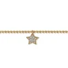 Gabriel & Co. 14K Yellow Gold Bujukan and White Sapphire Star Charm Bracelet