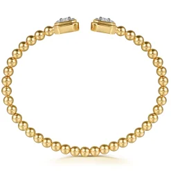 Sale Gabriel & Co. 14K Yellow Gold Bujukan Baguette and Princess Diamond Split Bangle Bracelet