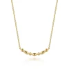 Clearance Gabriel & Co. 14K Yellow Gold Bujukan Ball Puffy Maquise Bar Necklace