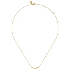 Clearance Gabriel & Co. 14K Yellow Gold Bujukan Ball Puffy Maquise Bar Necklace