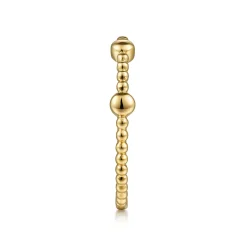 New Gabriel & Co. 14K Yellow Gold Bujukan Ball Station Stackable Ring
