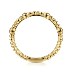 New Gabriel & Co. 14K Yellow Gold Bujukan Ball Station Stackable Ring