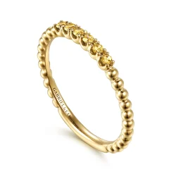 Sale Gabriel & Co. 14K Yellow Gold Bujukan Bead and Citrine Stackable Ring