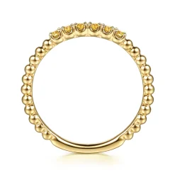 Sale Gabriel & Co. 14K Yellow Gold Bujukan Bead and Citrine Stackable Ring
