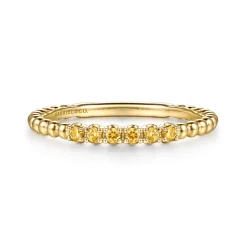 Sale Gabriel & Co. 14K Yellow Gold Bujukan Bead and Citrine Stackable Ring