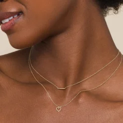 Gabriel & Co. 14K Yellow Gold Bujukan Beaded Bar Necklace