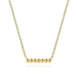 Gabriel & Co. 14K Yellow Gold Bujukan Beaded Bar Necklace