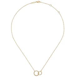 Clearance Gabriel & Co. 14K Yellow Gold Bujukan Beaded Double Circle Necklace