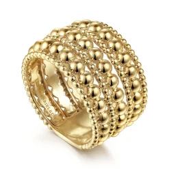 Hot Gabriel & Co. 14K Yellow Gold Bujukan Beaded Easy Stackable Ring
