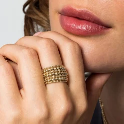 Hot Gabriel & Co. 14K Yellow Gold Bujukan Beaded Easy Stackable Ring