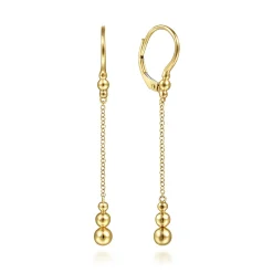 Discount Gabriel & Co. 14K Yellow Gold Bujukan Beaded Long Chain Drop Earrings