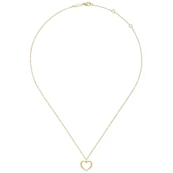 Outlet Gabriel & Co. 14K Yellow Gold Bujukan Beaded Open Heart Pendant Necklace