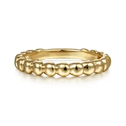 Sale Gabriel & Co. 14K Yellow Gold Bujukan Bead Stackable Ring
