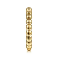 Sale Gabriel & Co. 14K Yellow Gold Bujukan Bead Stackable Ring