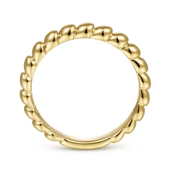 Sale Gabriel & Co. 14K Yellow Gold Bujukan Bead Stackable Ring
