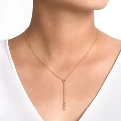 Clearance Gabriel & Co. 14K Yellow Gold Bujukan Bead Station Y Drop Necklace