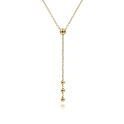 Clearance Gabriel & Co. 14K Yellow Gold Bujukan Bead Station Y Drop Necklace