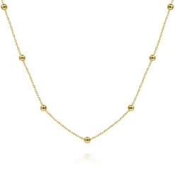 Sale Gabriel & Co. 14K Yellow Gold Bujukan Bead Station Necklace